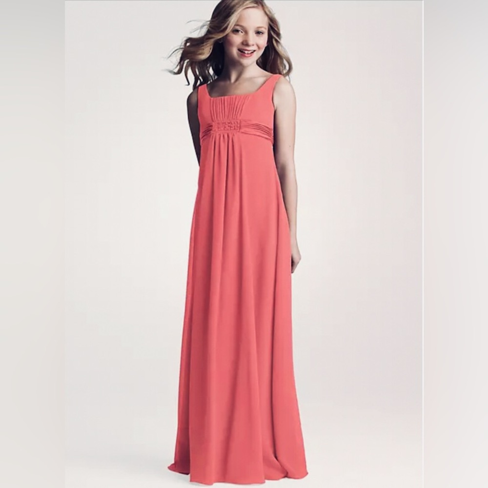 DAVID”s BRIDAL - Junior Bridesmaid‎ Pageant Formal Long Dress - Youth Size 10 *